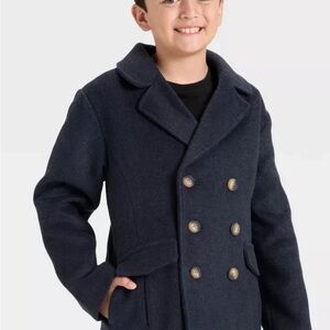 Cat & Jack Charcoal Double-Breasted Pea Coat
